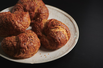 Everything Bagel Croissants on Plate