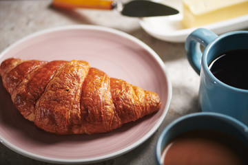 Croissant in Breakfast Scene