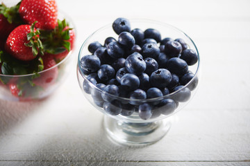Blueberry and Strawberry Close-up