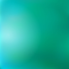 Blurred gradient emerald-turquoise background, imitates the surface of the lake water.