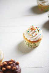 Cupcakes on White Surface with Room for Copy