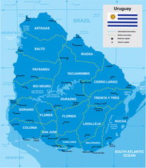 Obraz premium vector map of Uruguay