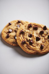 Chocolate Chip Cookies on White Surface