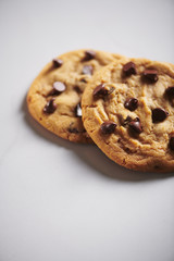 Chocolate Chip Cookies on White Surface