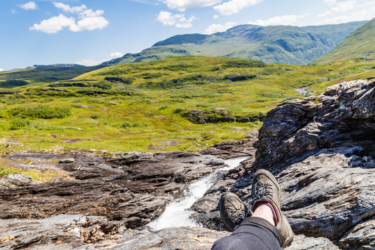River Gaula along the National Norwegian Scenic route Gaularfjellet north of Myrkdalen in Norway Scandinavia (n13)
