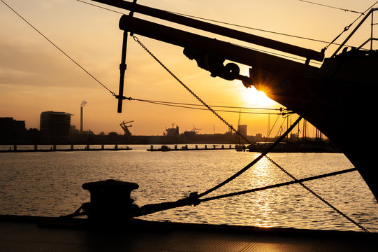 Mermaid Figurehead At A Sunset