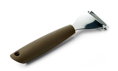 Knife for cleaning vegetables and fruits. Isolated on white background.