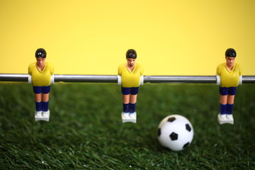 Obraz na płótnie Canvas foosball table soccer .sport teame football players