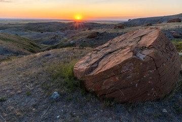 Red Rock Coulee near the Towns of Orion and Seven Persons in Alberta, Canada