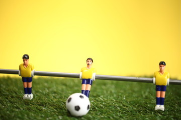 Obraz na płótnie Canvas foosball table soccer .sport teame football players