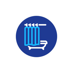 Shower curtains line icon, bathroom tub symbol