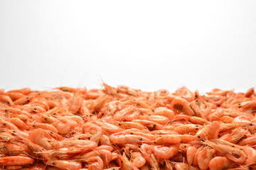 Tasty fresh shrimps as background.
