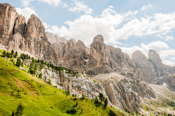 Grödnerjoch, Sellastock, Sellavamssiv, Grödnertal, Dolomiten, Wanderweg, Trentino, Südtirol, Sommer, Italien