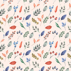 beautiful floral watercolor seamless pattern