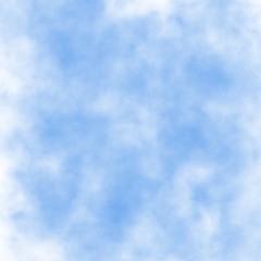 Abstract blue background with sky, white clouds effect