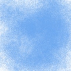 Abstract grunge blue background on white. Spray painting effect. Sky with clouds. Cold color, winter, ice. Good design for presentaton, wraps gift, New eyar, Christmas theme, winter motifs
