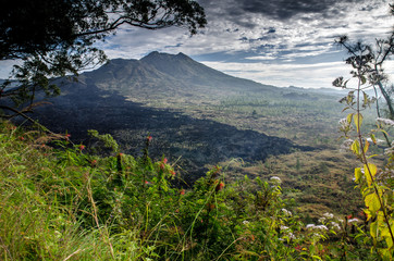 Lake Batur near Mount Batur Volcano, Hiking Trails, Bali.