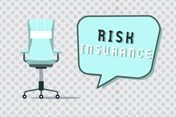 Word writing text Risk Insurance. Business concept for The possibility of Loss Damage against the liability coverage.