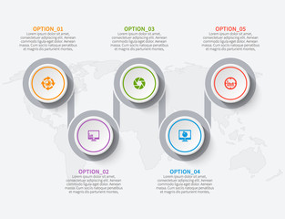 Abstract 3D Paper Infographics. Business template .Vector illustration