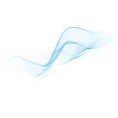 Abstract smooth color wave vector. Curve flow blue motion illustration. Smoke design.