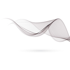 Abstract smooth gray wave vector. Curve flow grey motion illustration