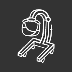 Patient lift chalk icon. Physically disabled people lifter device. Transferring immobile hospital patient. Handicapped equipment, mobility aid. Isolated vector chalkboard illustration
