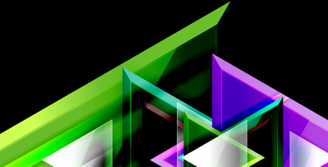 Glossy shiny triangles background
