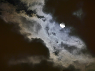 full moon at night clouds sky