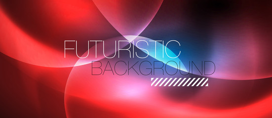 Blue neon bubbles and circles abstract background, futuristic magic techno design