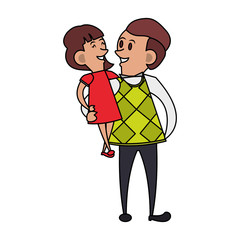 fathers day family celebration cartoon