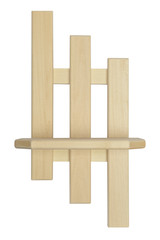 Wooden shelf made of linden on a white background