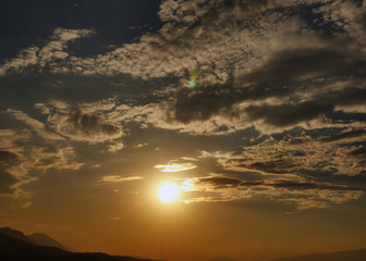 beautiful golden sunset sky landscape