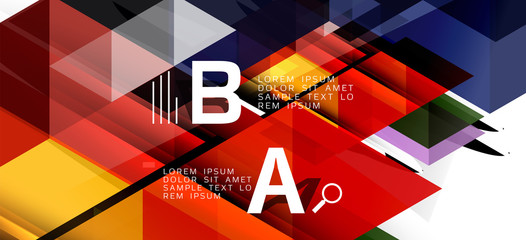 Abstract triangle pattern, colorful backdrop. Presentation template. Modern textured shape. Trendy modern style