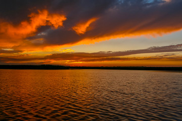 Sunset in the Dnieper River