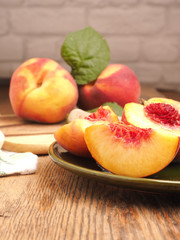 Tasty organic peaches