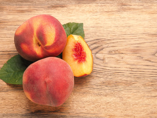 Tasty organic peaches