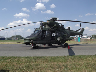 Fototapeta na wymiar military helicopter on the runway