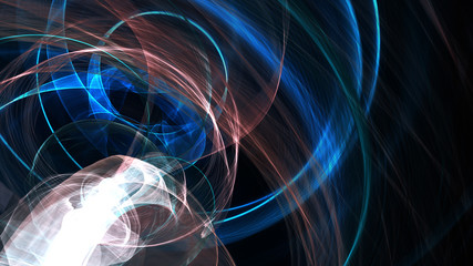 Thick blue smoke on a black background. Imitation an abstract wave on dark background. Network Design with Particle. Big data. Large data background .3d rendering.