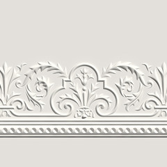 3d relief with floral elementes