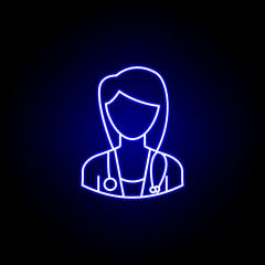 avatar doctor outline icon in blue neon style. Signs and symbols can be used for web logo mobile app UI UX