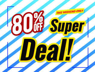 Super Deal banner template.Vector sale background