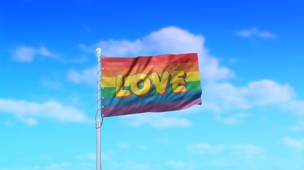 LGBT gay pride flag. Colorful rainbow flag. Symbol of equality. Love sign