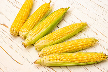 Corn on a white background.
