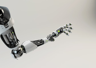 Prosthetic robotic arm, 3d rendering