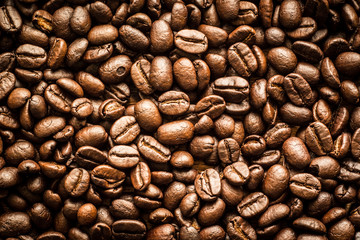 Roasted Coffee Beans background texture. 