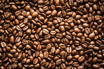 Roasted Coffee Beans background texture. 