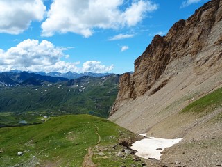 The nature, the woods and the glaciers of the Swiss Alps during a summer day at SimplonPass - August 2019.