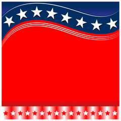 USA flag symbolism background template with a clean red space for your text.