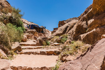 View of The High Place Of Sacrifice Trail in Petra, Jordan