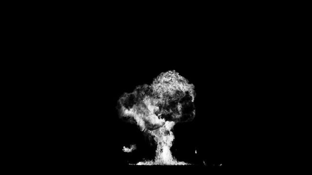 Big Explosion Multi Bomb High Smoke black png background 3D Rendering Animation VFX